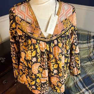 NWT RACHEL ZOE SIZE XS vintage style floral blouse